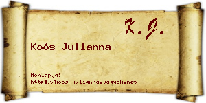 Koós Julianna névjegykártya