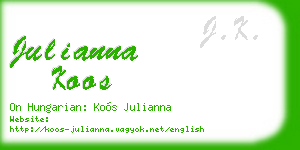 julianna koos business card
